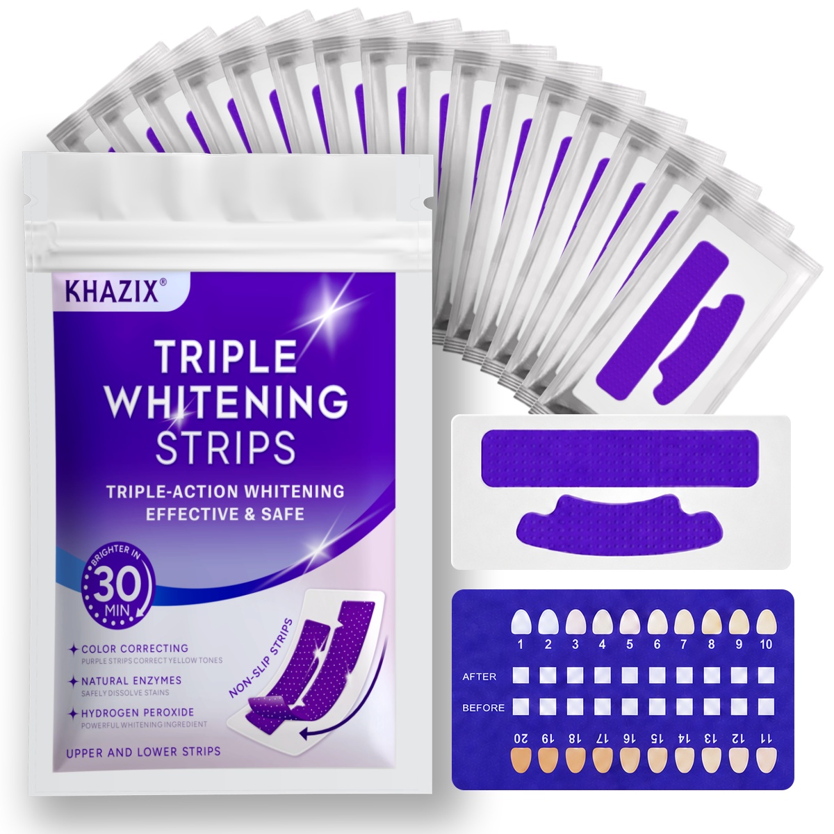 Teeth Whitening Kit - 7 قطع من شرائط العناية بالأسنان،